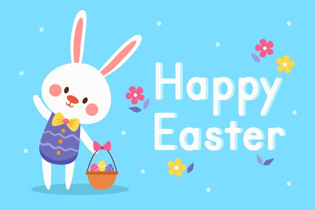 Cute happy easter card illustration