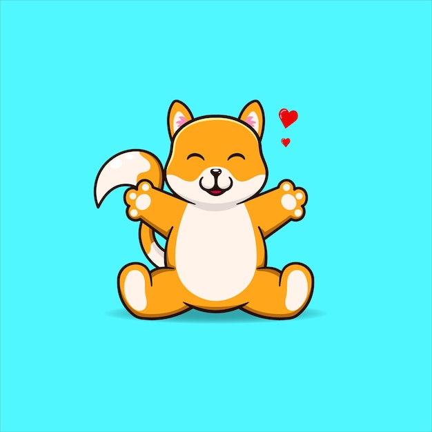 かわいい喜ぶ顔 犬 マスコット イラスト