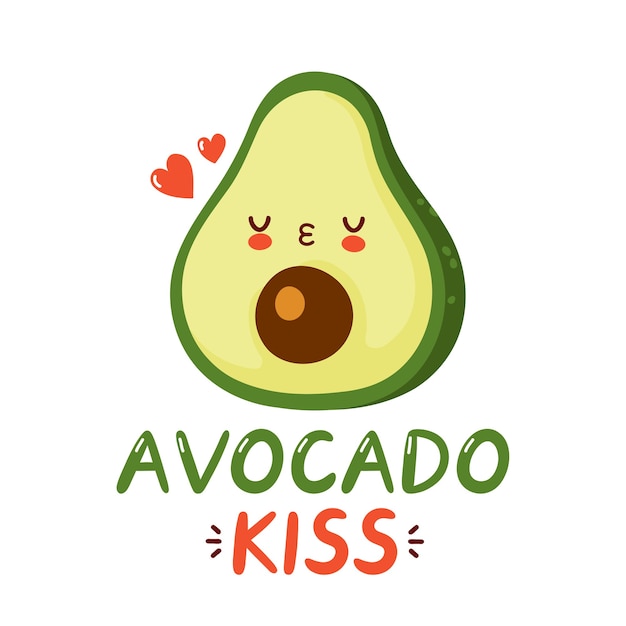 Cute happy funny avocado character