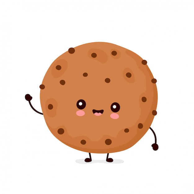 Cute happy funny chocolate cookie.