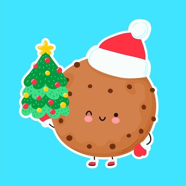 かわいい幸せな面白いクリスマスクッキー