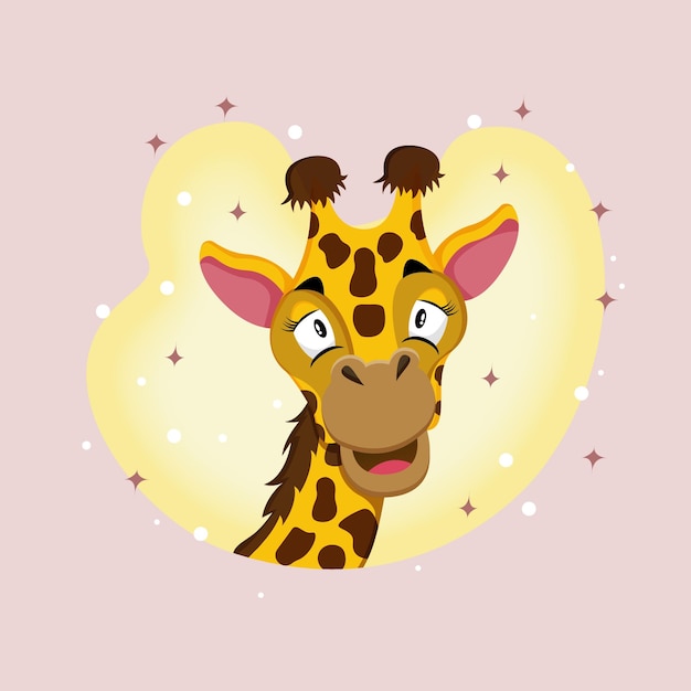 Vector cute happy giraffe