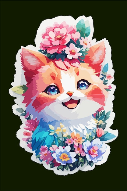 cute and happy kitten sticker