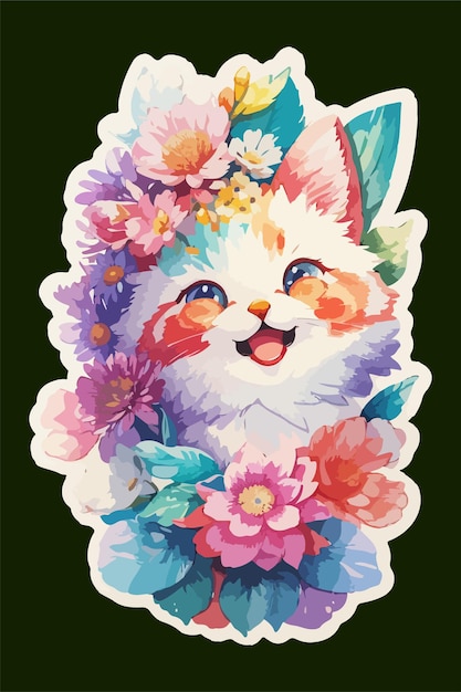 cute and happy kitten sticker