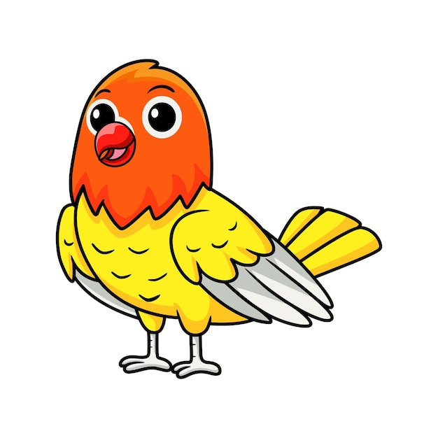 Cute happy lutino lovebird cartoon