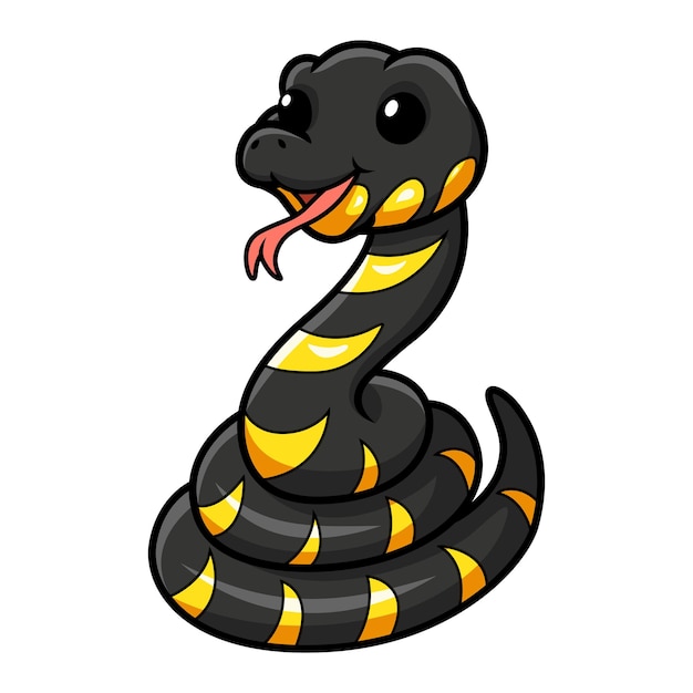 Cute happy mangrove snake cartoon