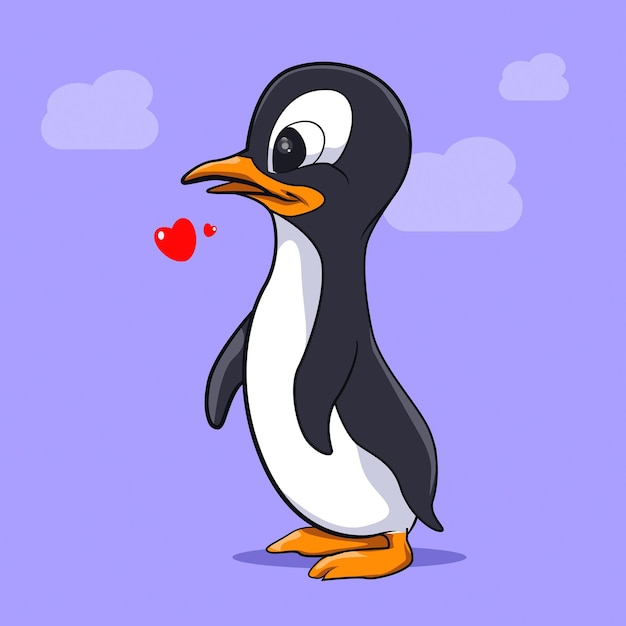 Simpatico pinguino felice