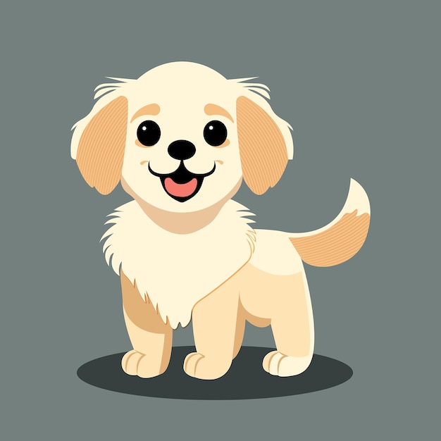 Cute Happy Puppy Dog Vector Illustration
