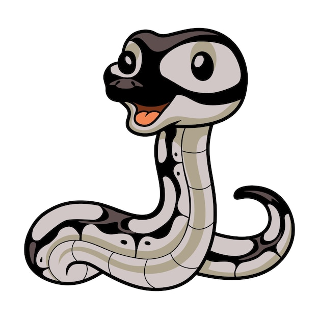 Cute happy python snake cartoon