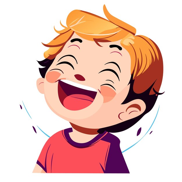 Vector cute happy smiling child hand drawn flat stylish cartoon sticker icon concept isolated illustration