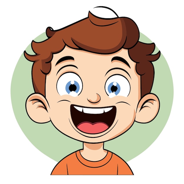 Cute happy smiling child hand drawn flat stylish cartoon sticker icon concept isolated illustration