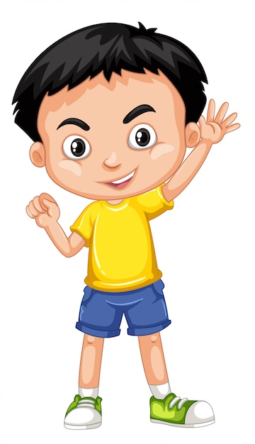 Vector cute happy smiling child isolated