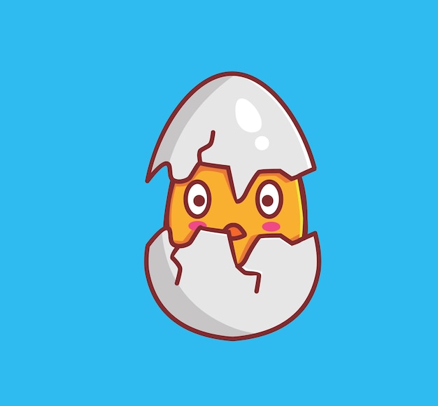 Vector cute hatching egg chicks new born animal cartoon isolated flat style sticker web design icon