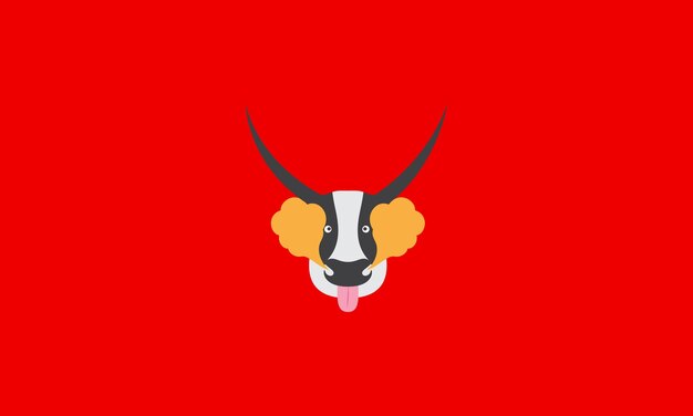 Vector cute head cartoon dairy cows logo symbol vector icon illustration graphic design