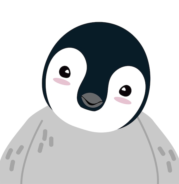 Cute head chick penguin cartoon