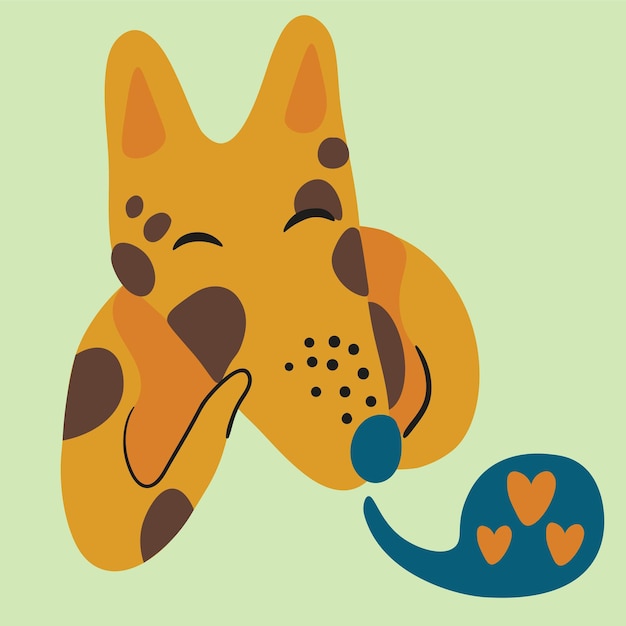 Vector cute head vector dog in flat style hand drawn