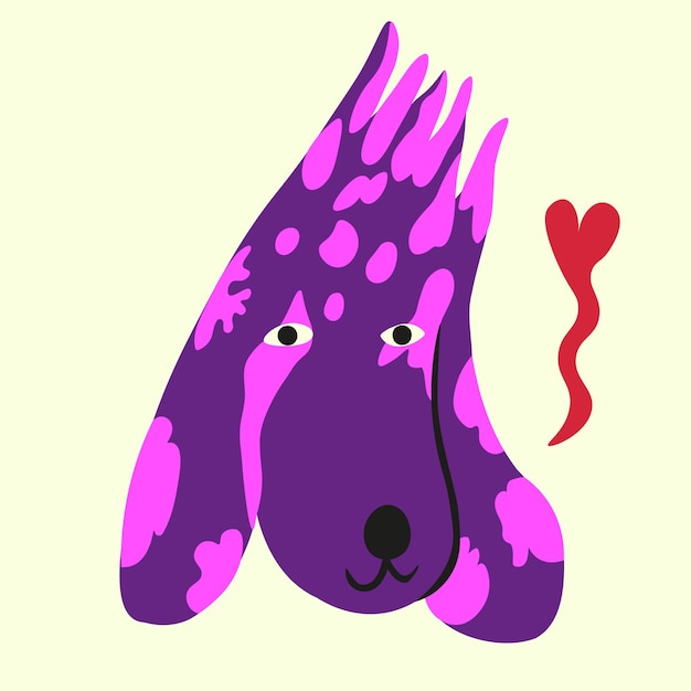 Cute head vector dog in flat style hand drawn