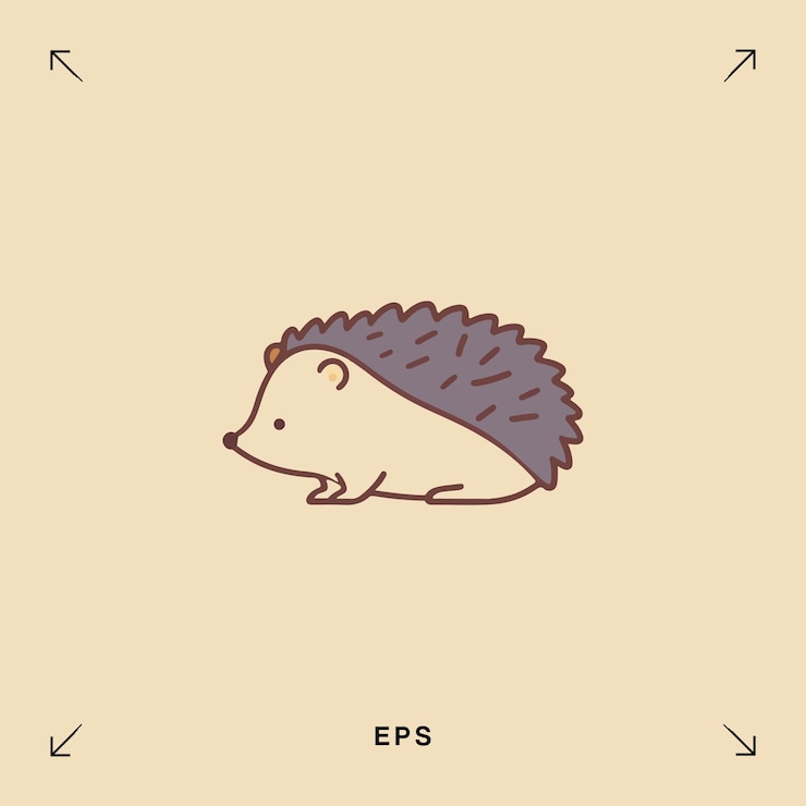 Vector 귀여운 헤드호그 동물 일러스트레이션