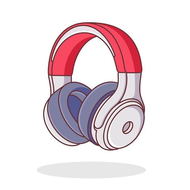 cute headphone gamer cartoon flat design