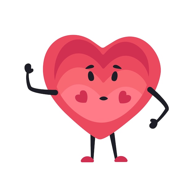cute heart character emotion cartoon adorable mascot vector illustration for valentines day