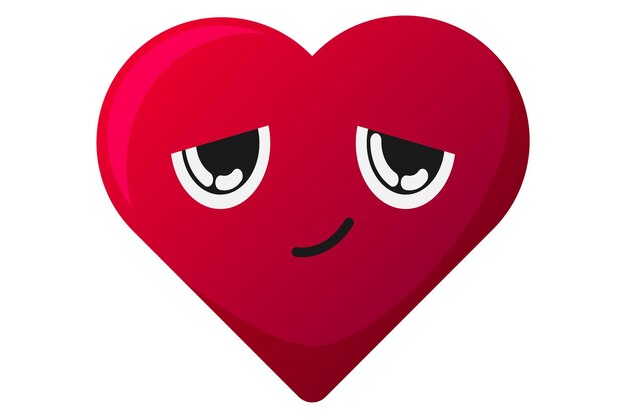 かわいいハートの表情ステッカーデザイン
