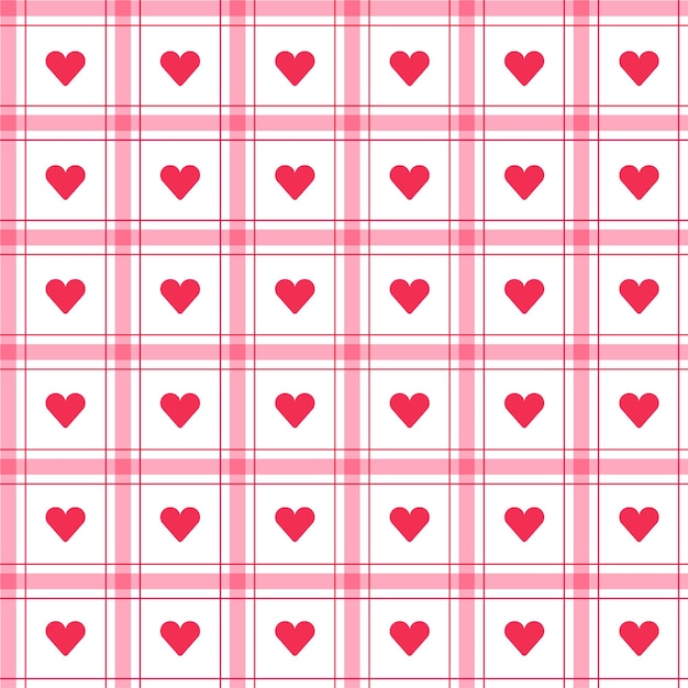 Cute heart love san valentino elemento rosso rosa stripe line checkered plaid pattern background