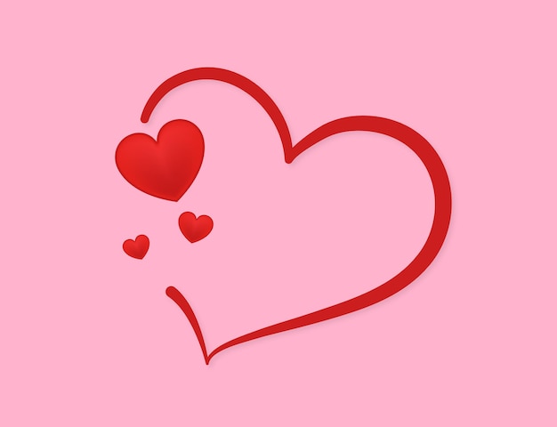 Cute heart love vector