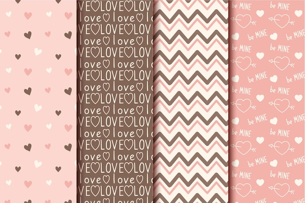 Cute heart pattern valentine's day seamless pattern collection