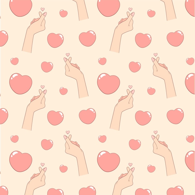 Cute heart pattern valentine's day seamless pattern