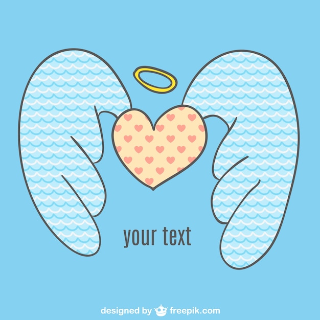 Cute heart with angel wings