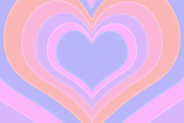 Vector cute hearts background pastel colors papercut chalk cute girly love wallpaper