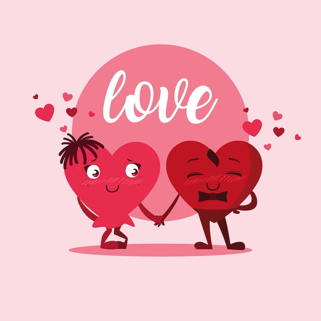 Cute hearts couple love card