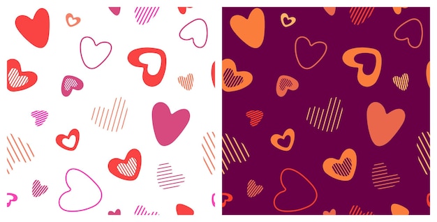 Cute hearts seamless pattern Lovely romantic background