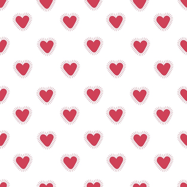 Cute Hearts Seamless Pattern. Vector.