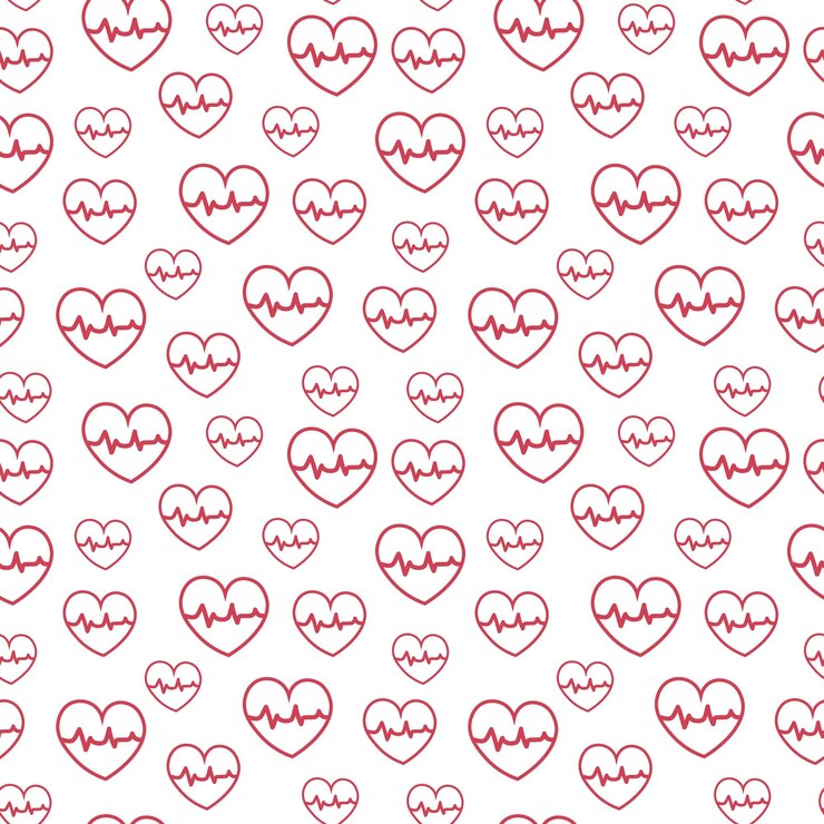 Vector cute hearts seamless pattern. vector.
