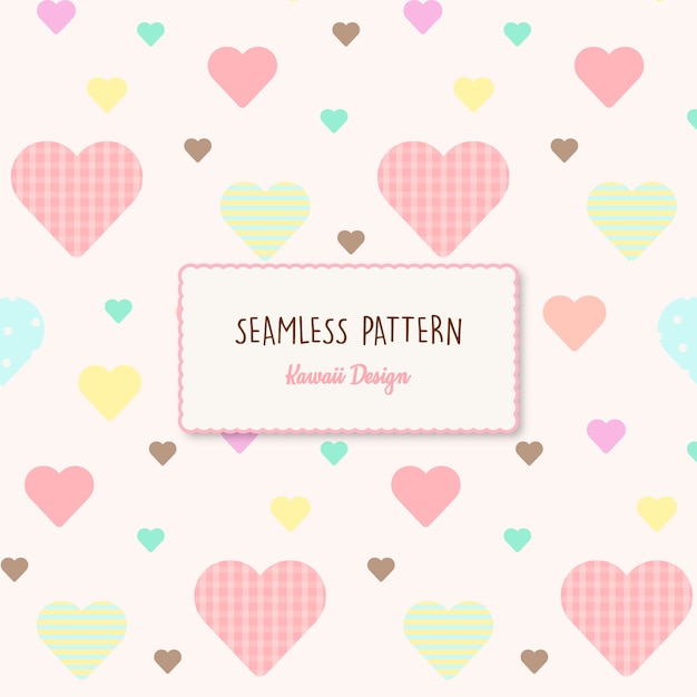 Cute hearts transparent seamless pattern