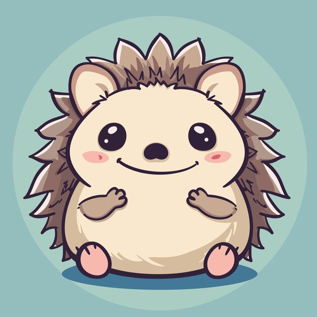 Cute hedgehog cartoon animal character illustration vector design