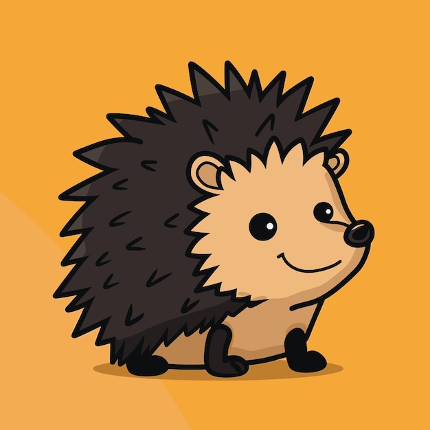 Cute hedgehog cartoon animal character illustration vector design