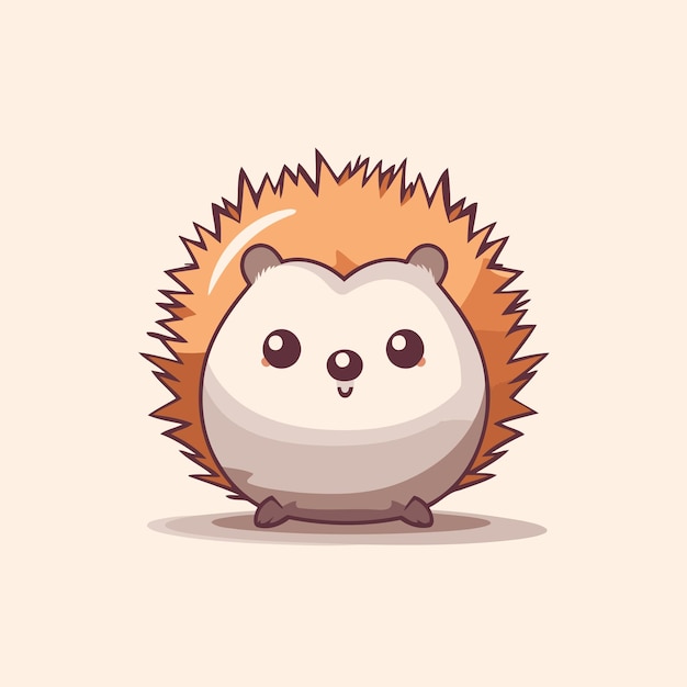 Vector cute hedgehog cartoon character vector illustration of funny hedgehog