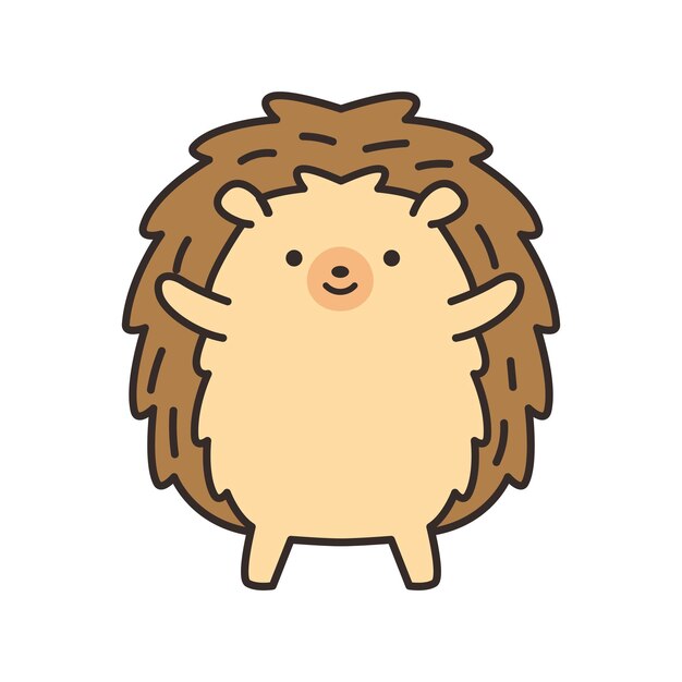 Cute hedgehog Cartoon hedgehog Vector illustration