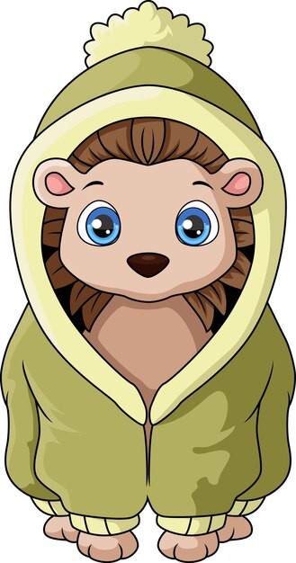 Cute hedgehog cartoon wearing jacket