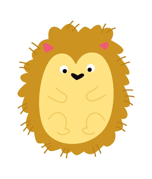 Cute hedgehog flat icon Funny cartoon animal