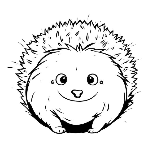 Cute hedgehog Vector illustration for coloring book or page