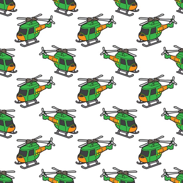 Cute helicopter seamless pattern