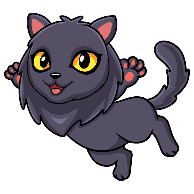 Cute highland fold cat cartoon flying