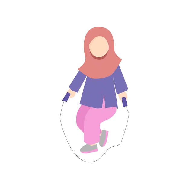 Vector cute hijab female expression vector beauty