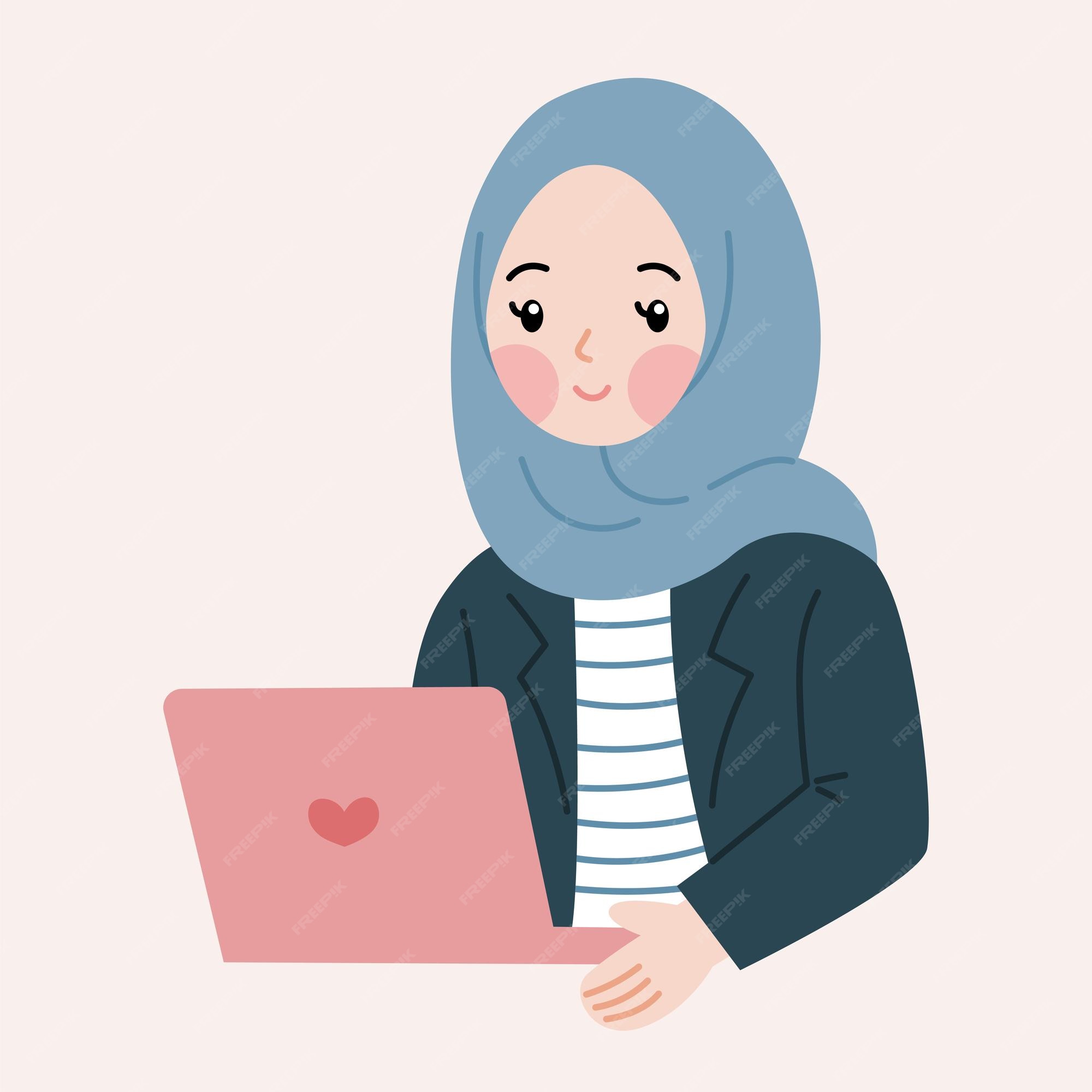 hijab vector  Islamic girl pic, Hijab cartoon, Girl cartoon