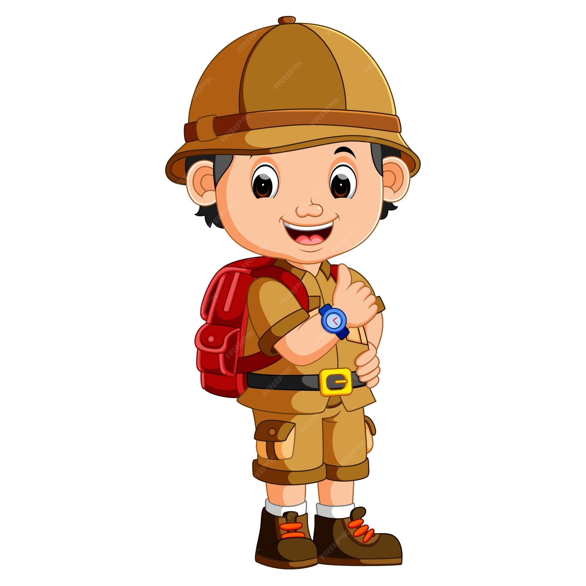 Premium Vector | Cute hiker boy