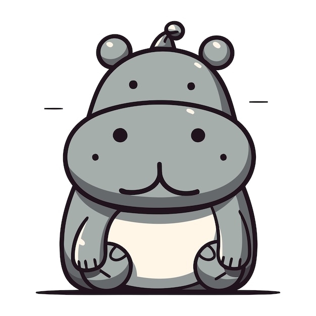 Vector cute hippo cartoon vector illustration cute hippo character