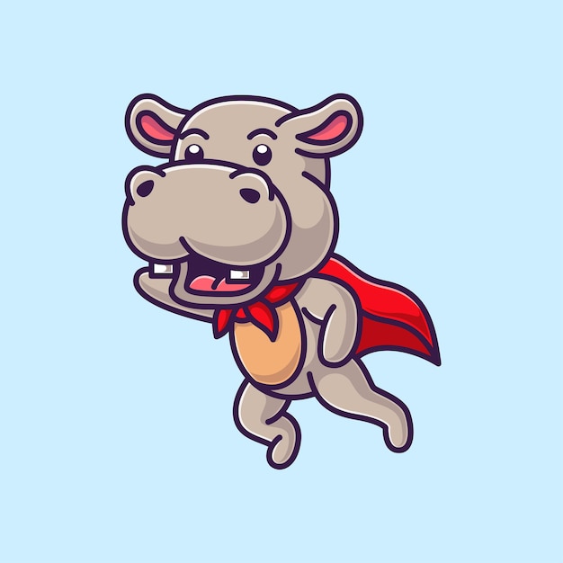 Cute hippo cartoon